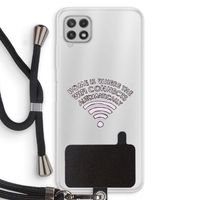 Home Is Where The Wifi Is: Samsung Galaxy A22 4G Transparant Hoesje met koord