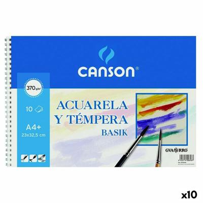Tekenblok Canson Basik 10 Lakens 370 g/m² Tempera Aquarellen (10 Stuks)