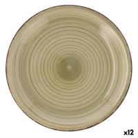 Eetbord Quid Vita Natura Groen Keramisch Ø 27 cm (12 Stuks)