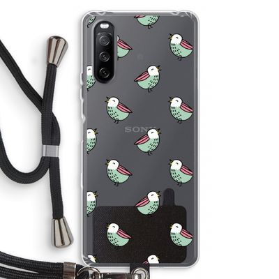 Vogeltjes: Sony Sony Xperia 10 III Transparant Hoesje met koord