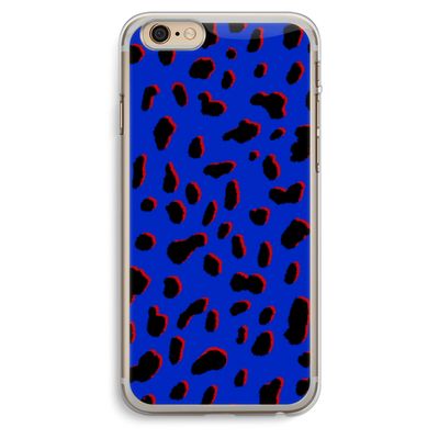 Blue Leopard: iPhone 6 Plus / 6S Plus Transparant Hoesje