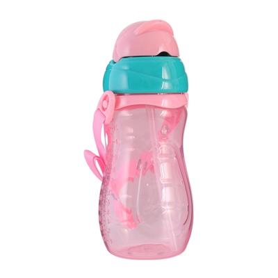 Baby water voeden fles met stro draagbare cartoon Save cups sport flessen baby voederen cups (roze)