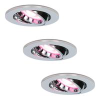 Set van 3 Maya - Smart inbouwspot - IP20 voor binnen - 5,5 Watt 345 Lumen - Kantelbaar - Wifi + Bluetooth - RGBWW - GU10 - Google Home, Amazon Alexa en Siri - Chroom