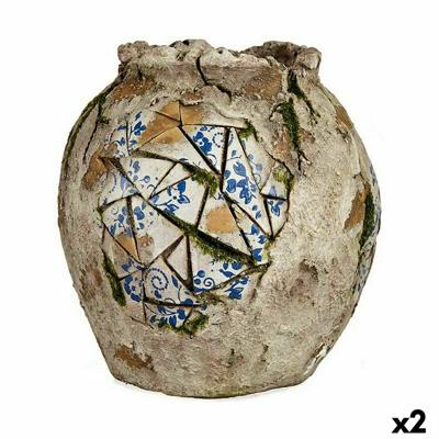 Decoratief tuinfiguur Vaas Polyresin 27 x 27 x 27 cm (2 Stuks)