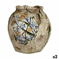Decoratief tuinfiguur Vaas Polyresin 27 x 27 x 27 cm (2 Stuks)