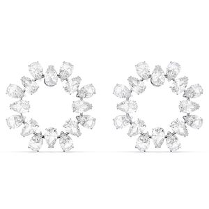 Swarovski 5601509 Oorbellen Millenia Circle zilverkleurig-wit 3,5 cm