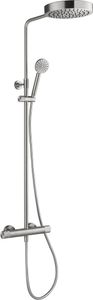 Ben Engraved Cross regendoucheset Ø25cm RVS-look