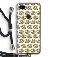 Slapende poes: Pixel 3a Transparant Hoesje met koord