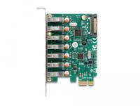 DeLOCK PCI Express x1 Card to 7 x external USB 5 Gbps Type-A female usb-controller - thumbnail