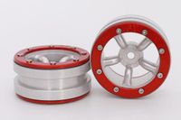 Metsafil Beadlock Wheels PT-Safari Zilver / Rood 1.9 (2st)
