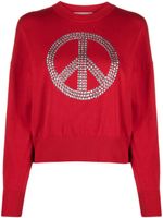 MOSCHINO JEANS pull à ornements strassés - Rouge