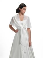 Ronde Stola van crêpe Georgette S153 Poirier | Maat: 36