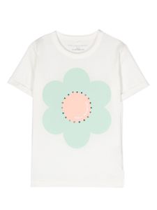 Stella McCartney Kids t-shirt strassé à imprimé fleuri - Blanc