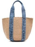 Chloé grand sac cabas Woody - Marron - thumbnail