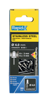 Rapid Blindklinknagels RVS | Ø4 x 8 mm | Incl. Boor | 50 Stuks - 5001460