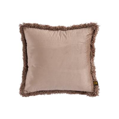 Nous Taupe Velvet Kussen Met Franjes Vierkant S