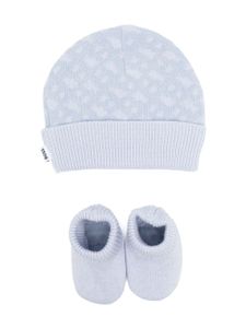 BOSS Kidswear chaussons-bonnet en maille - Bleu