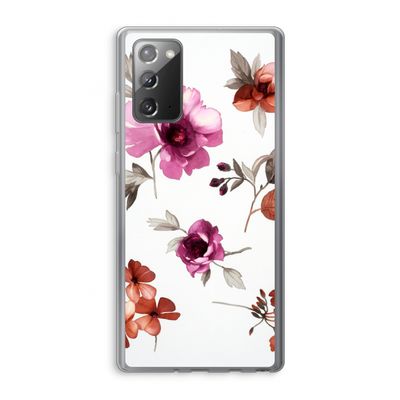 Geschilderde bloemen: Samsung Galaxy Note 20 / Note 20 5G Transparant Hoesje