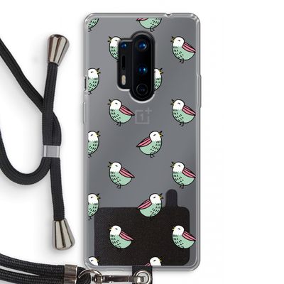 Vogeltjes: OnePlus 8 Pro Transparant Hoesje met koord