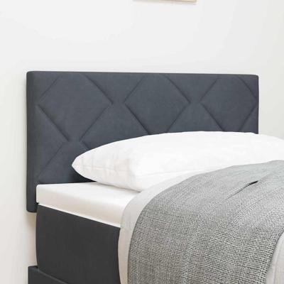 Hoofdbord Wandgemonteerd Geometrisch Donkergrijs 80 cm Fluweel