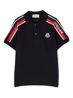 Moncler Enfant polo à patch logo - Bleu - thumbnail