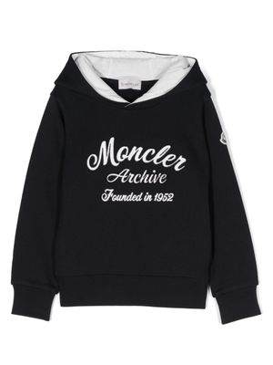 Moncler Enfant hoodie à logo imprimé - Bleu