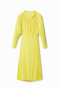 Midi-jurk met textuur - YELLOW - S