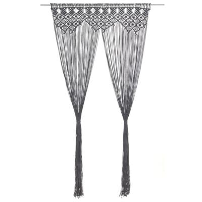 VidaXL Gordijn macramé 140x240 cm katoen antraciet