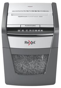 Rexel Optimum AutoFeed+ 50X Papierversnipperaar 50 vellen Cross cut 4 x 28 mm P-4 20 l Ook geschikt voor Paperclips, Nietjes, Creditcards