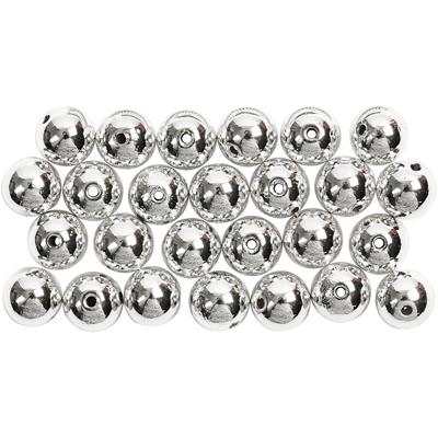 Creativ Company Waskralen, d 8 mm, gatgrootte 1 mm, zilver, 50 stuk/ 1 doos