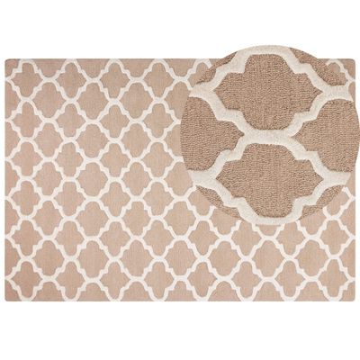 Beliani ERBAA - Laagpolig-Beige-Wol