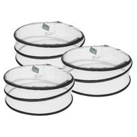 Opvouwbare Foodcover - 3x - Rond - 33 x 12 cm - Vliegenkap en Voedselbescherming