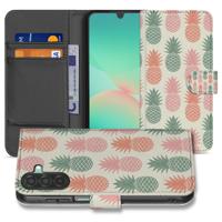 Samsung Galaxy A17 | Book Cover | Ananas Roze Rood Groen Met Pasjes