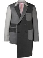 Thom Browne manteau colour block à boutonnière croisée - Gris