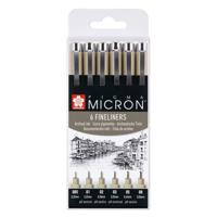 Sakura pigma micron etui 6 fineliners zwart