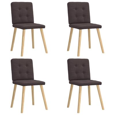 Eetkamerstoelen 4 st stof donkerbruin