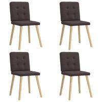 Eetkamerstoelen 4 st stof donkerbruin