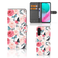 Samsung Galaxy M54 Hoesje Butterfly Roses - thumbnail