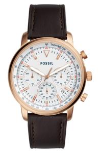 Fossil Heren Goodwin chronograaf bruin lederen horloge FS5415