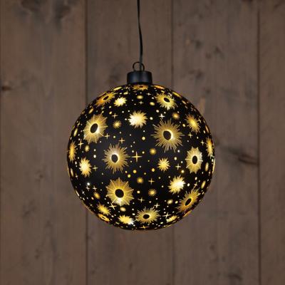 B.O.T. Ball Glass Black Star 15 cm Led Warm White - Annas collection
