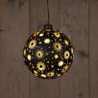 B.O.T. Ball Glass Black Star 15 cm Led Warm White - Annas collection