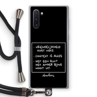 Mijn Motto's: Samsung Galaxy Note 10 Transparant Hoesje met koord