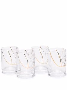 Seletti lot de 4 verres à détail en or 24ct - Blanc