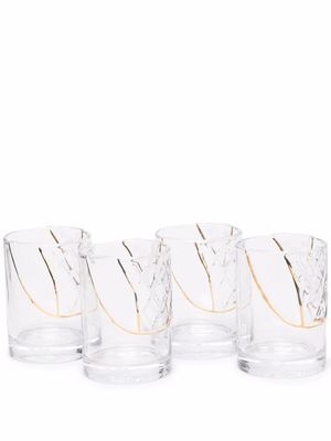 Seletti lot de 4 verres à détail en or 24ct - Blanc