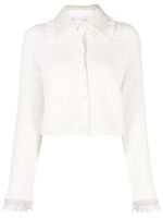 alice + olivia cardigan en maille gaufré à perles - Blanc