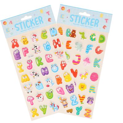 Stickervelletjes - 2x - 34 sticker letters A-Z - gekleurd - alfabet