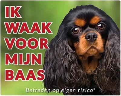 Cavalier King Charles Spaniel Waakbord - Ik waak voor mijn baas Cavalier King Charles Spaniel Waakbord - Ik waak voor mijn baas