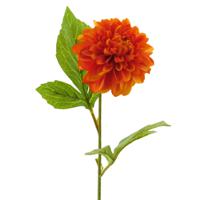 Bellatio Design Kunstbloem Dahlia - 50 cm - oranje - kunst zijdebloemen