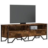 Tv-meubel 122x34x41 cm bewerkt hout gerookt eikenkleurig