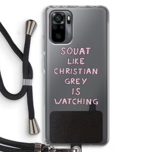 Christian Grey: Xiaomi Redmi Note 10 Pro Transparant Hoesje met koord